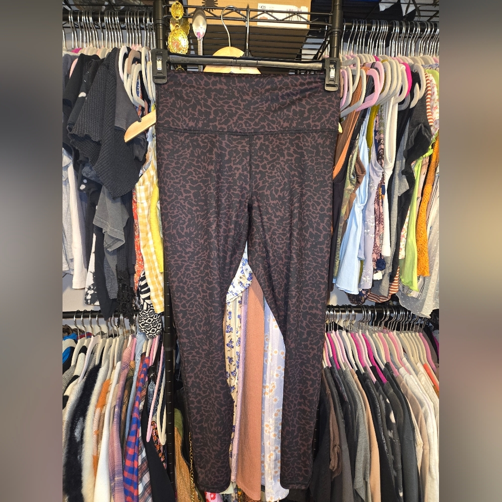Fabletics Black And Brown Patterned Leggings - image 1